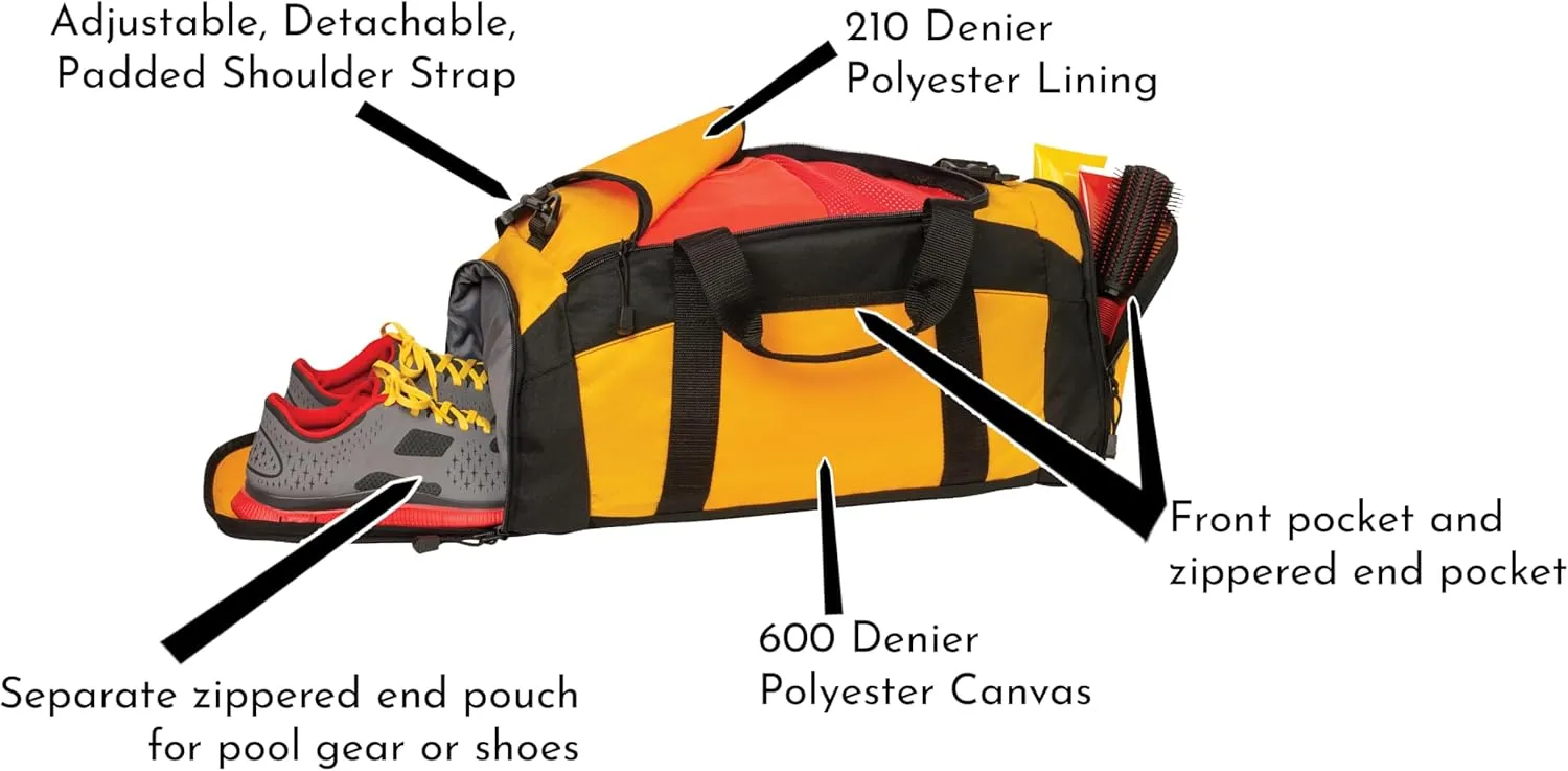 Personalized Sports Duffle Bag with Shoe Compartment (Weightlifting, Royal)