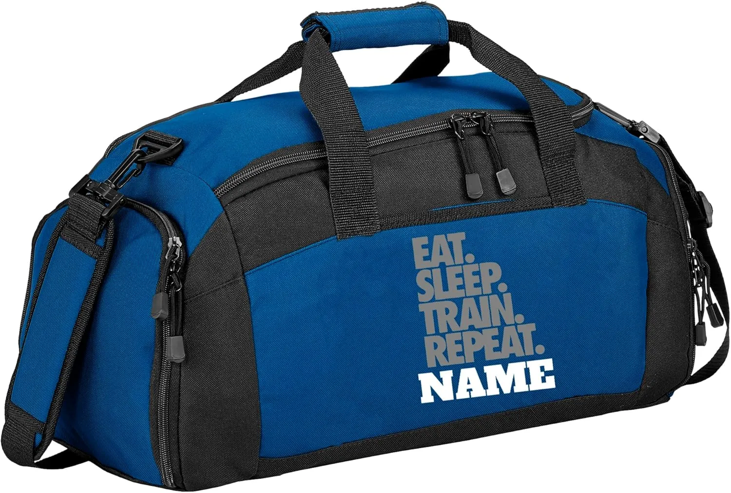 Personalized Sports Duffle Bag with Shoe Compartment (Weightlifting, Royal)