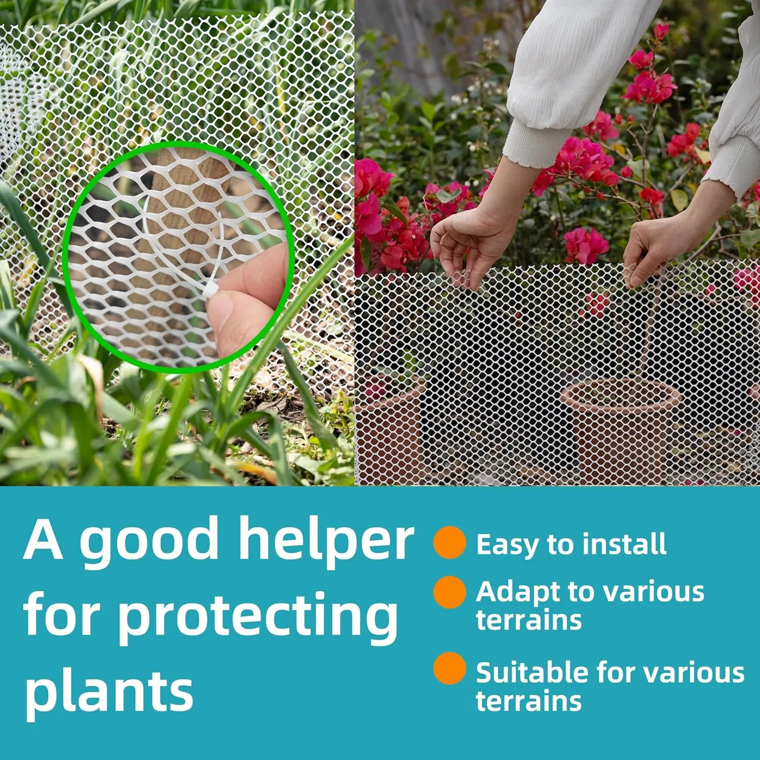 Pet & Garden Safeguard - 15.7IN x 49.2FT Roll - Green Plastic Netting, Multi-Use Decorative Fence for Poultry, Dogs, Rabbits,Chicken and Snake Barrier