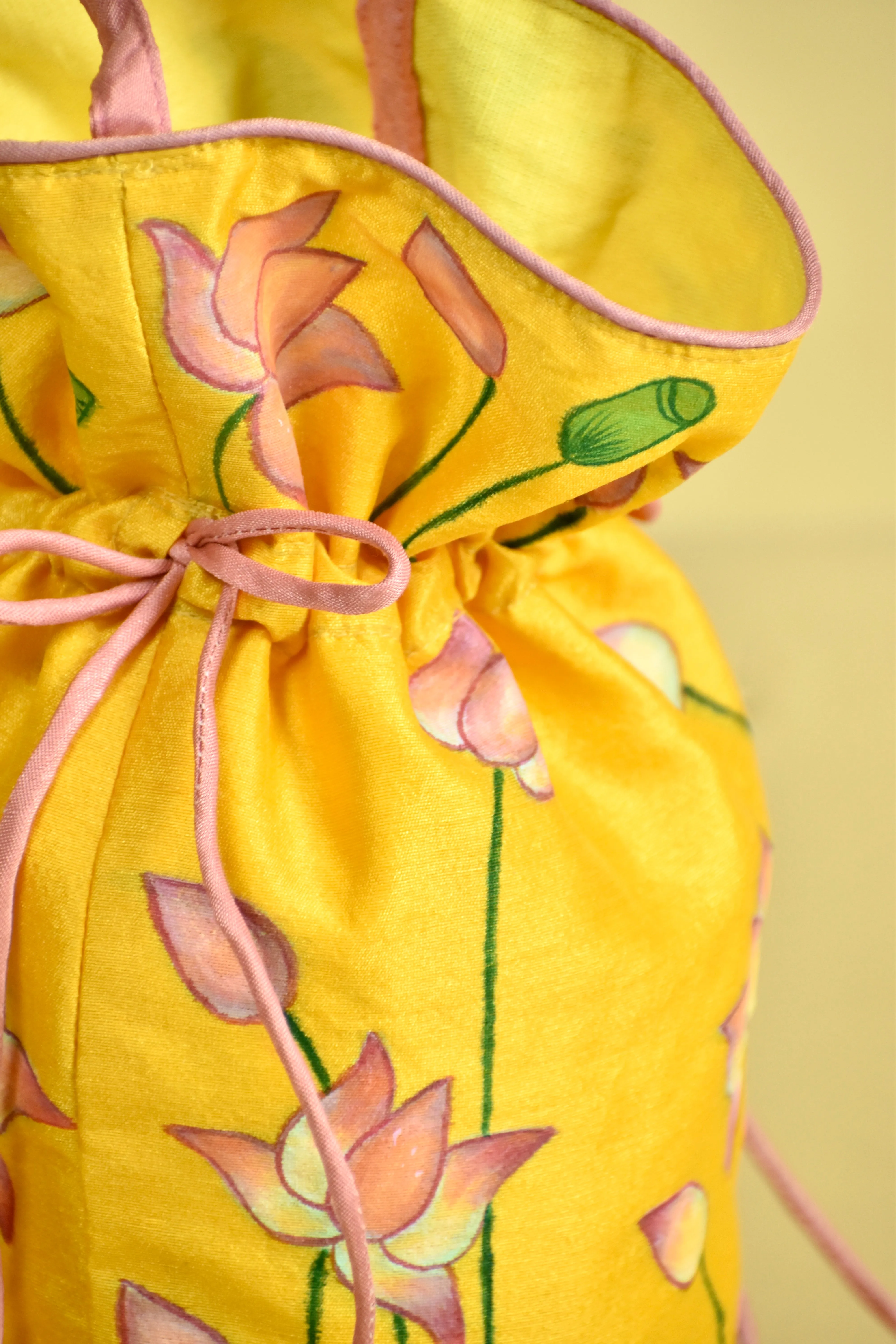 Pichwai Handpainted Silk Potli 1