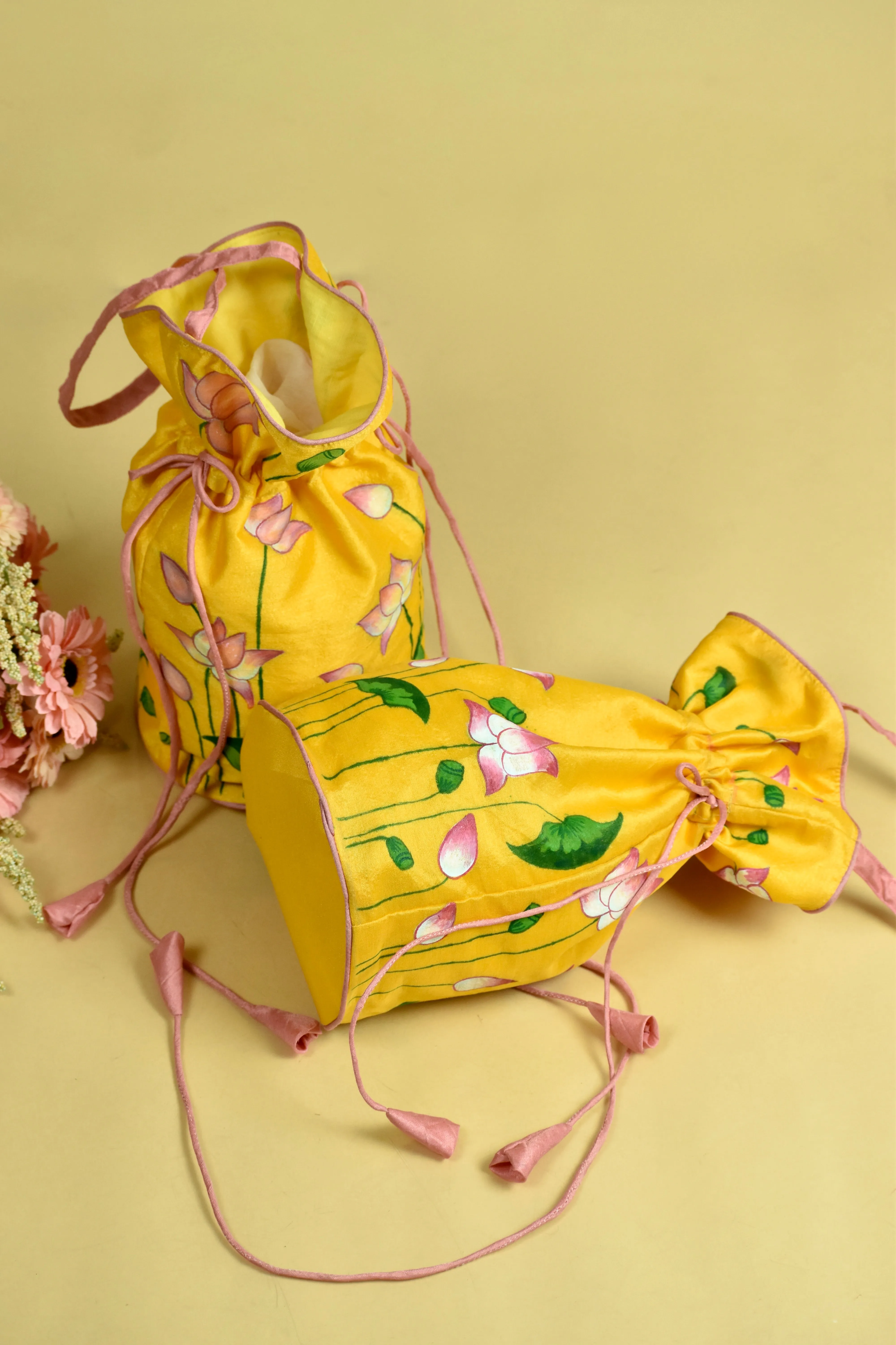Pichwai Handpainted Silk Potli 1