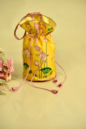 Pichwai Handpainted Silk Potli 1