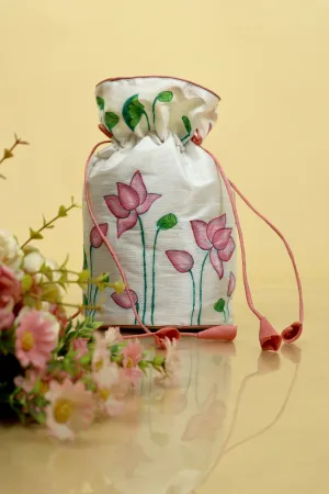 Pichwai Handpainted Silk Potli
