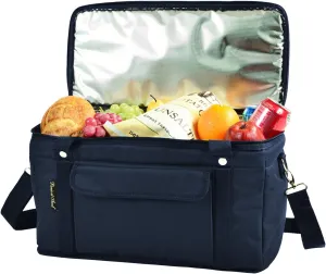 Picnic at Ascot 8025-BLB 42 Can Hybrid Semi-Rigid Folding Cooler, Navy/White