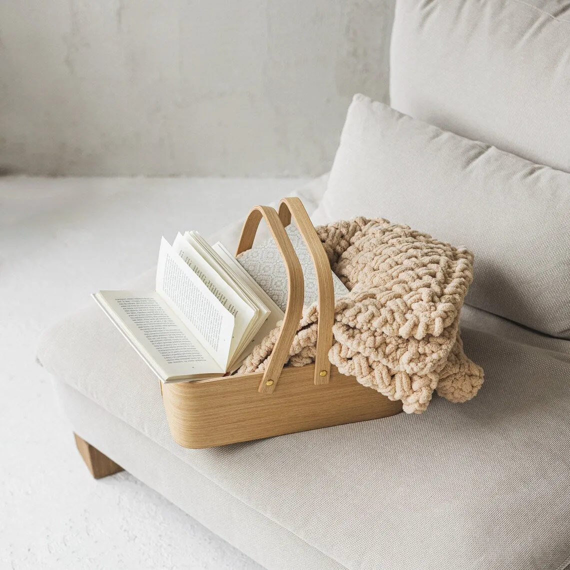 Picnic wooden basket with boxes- wood