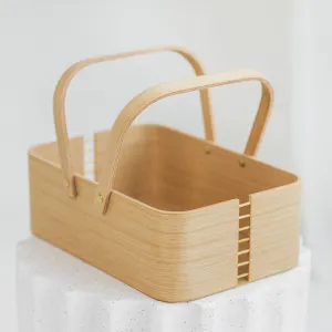 Picnic wooden basket with boxes- wood