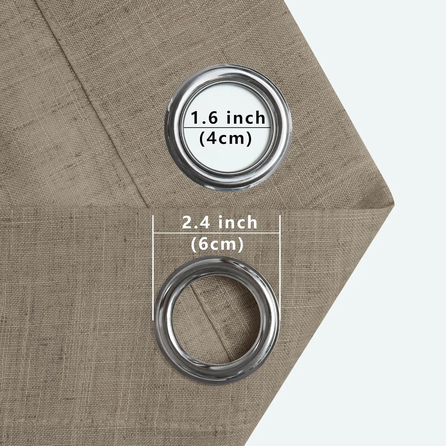 Pitalk Dark Taupe Linen Curtains for Living Room Drapes 108 Inches Long Grommet Neutral Farmhouse Country Curtains Window Treatments Brown Curtain for Bedroom Patio Door Cabin 2 Panels W52 x L108