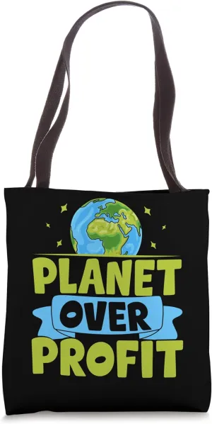 Planet Over Profit Eco-Friendly Earth Day Tote Bag