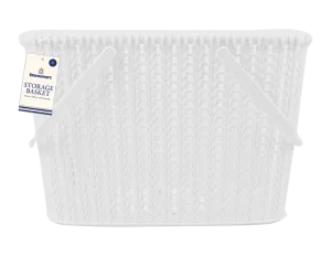 Plastic Woven Effect Basket with Handles