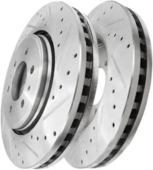 PM Auto Front Drilled Slotted Disc Brake Rotors Replacement For 2014-2020 Ford F-150