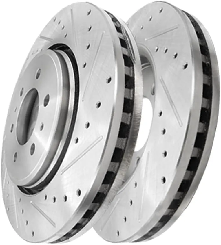 PM Auto Front Drilled Slotted Disc Brake Rotors Replacement For 2014-2020 Ford F-150