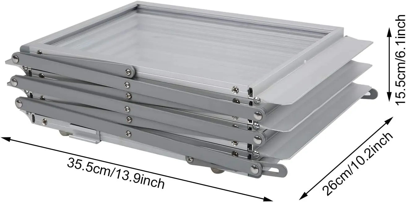 Polmart 6-Tier Brochure Display Stand Heavy Literature Magazine Display Rack with Adjustable Pockets. Portable Collapsible Design with Carry Bag for Trade Shows, Offices, Retail Stores (Silver)