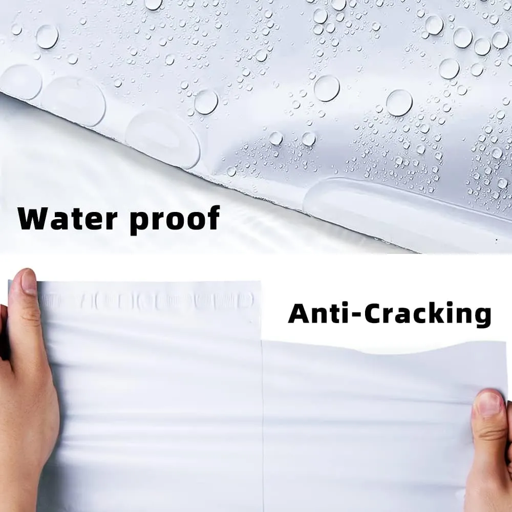 POLYSELLS 1000 pcs 6x9 Inches White x Silver Poly Mailers Shipping Envelopes, Strong Adhesive Sealing, Waterproof, and Tear-resistant Postal Mailing Bags for Clothing, Books, and Accessories