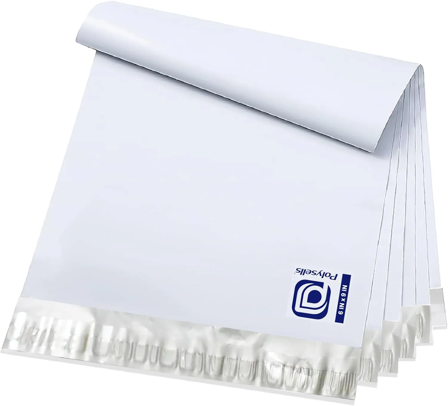 POLYSELLS 1000 pcs 6x9 Inches White x Silver Poly Mailers Shipping Envelopes, Strong Adhesive Sealing, Waterproof, and Tear-resistant Postal Mailing Bags for Clothing, Books, and Accessories
