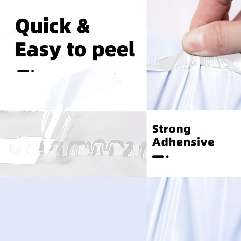 POLYSELLS 1000 pcs 6x9 Inches White x Silver Poly Mailers Shipping Envelopes, Strong Adhesive Sealing, Waterproof, and Tear-resistant Postal Mailing Bags for Clothing, Books, and Accessories