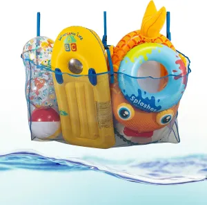 Pool Float Storage Bag,Pool Float Toy Storage Mesh Bag,Adjustable Pool Toy Hanging Mesh Organizer Net Bag for Rafts,Floats,Balls,Noodle,Water Inflatable Toys and Other Swimming Pool Accessories
