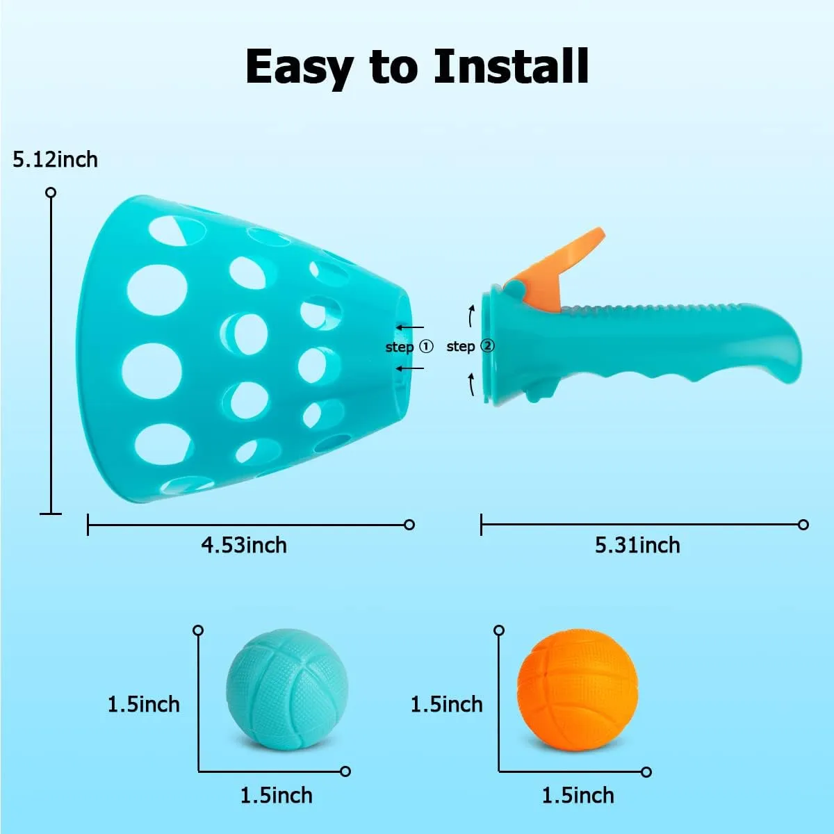 Pop and Catch Ball Game with 24 Balls and 4 Catch Launcher Baskets - Outdoor Indoor Game Activities, Easter Basket Stuffers Gifts Beach Sport Summer Beach Toys for Kids Ages 4 5 6 7 8 10 12 