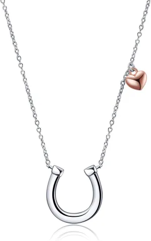 POPLYKE Horseshoe Necklace for Women Sterling Silver Horse Jewelry Gifts for Women