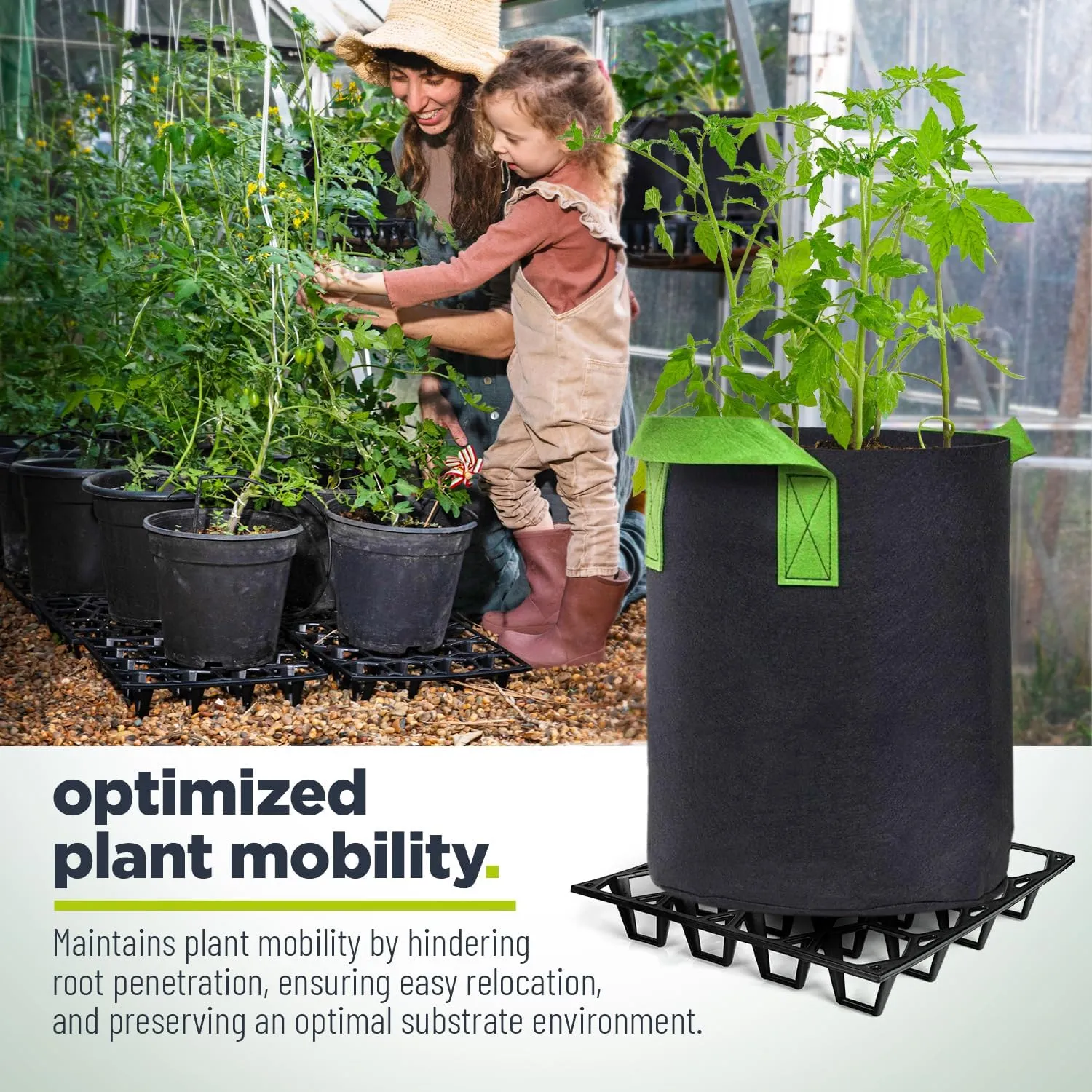 Pot Holder Plant Stand – 5-Pack Plant Stand Indoor and Outdoor for Pots and Grow Bags – Heavy Duty Stand Supports 75kg/165.3lb – Improves Drainage and Aeration