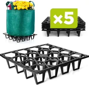 Pot Holder Plant Stand – 5-Pack Plant Stand Indoor and Outdoor for Pots and Grow Bags – Heavy Duty Stand Supports 75kg/165.3lb – Improves Drainage and Aeration
