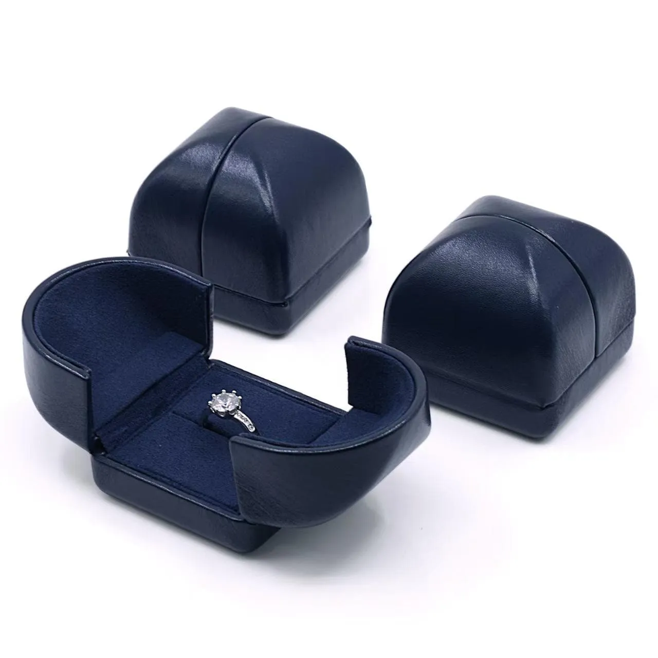 Premium Pu Leather Blue Jewelry Box