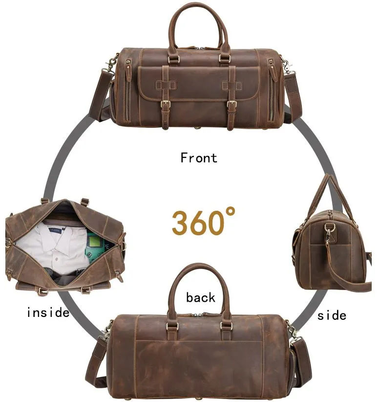 Premium Quality Cows Hide Leather Duffel Bag