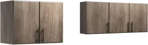 Prepac Elite Functional Wall Mount Shop Cabinets with Adjustable Shelves, 2-Door and 3-Door Garage Storage