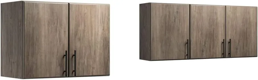 Prepac Elite Functional Wall Mount Shop Cabinets with Adjustable Shelves, 2-Door and 3-Door Garage Storage