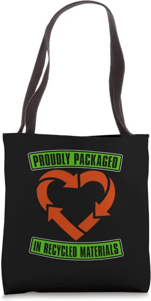 Proudly Packaged In Recycled Eco Friendly Go Green Recycling Tote Bag