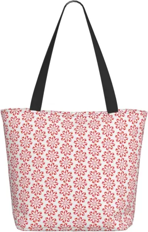 Pure White Snowflake Tote Bag Women Reusable Shopping Bags Shoulder Bag Portable Storage HandBags