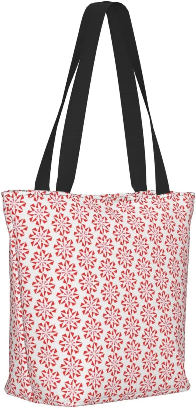 Pure White Snowflake Tote Bag Women Reusable Shopping Bags Shoulder Bag Portable Storage HandBags