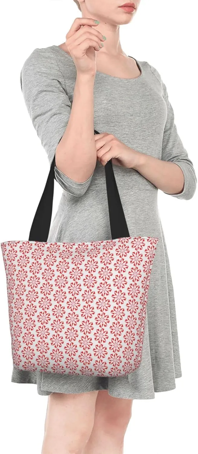 Pure White Snowflake Tote Bag Women Reusable Shopping Bags Shoulder Bag Portable Storage HandBags