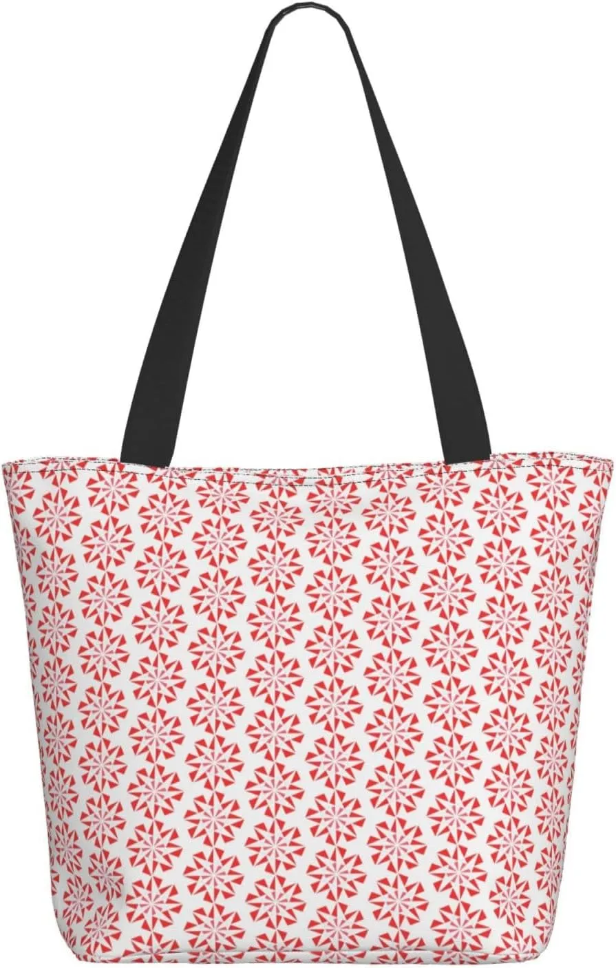 Pure White Snowflake Tote Bag Women Reusable Shopping Bags Shoulder Bag Portable Storage HandBags
