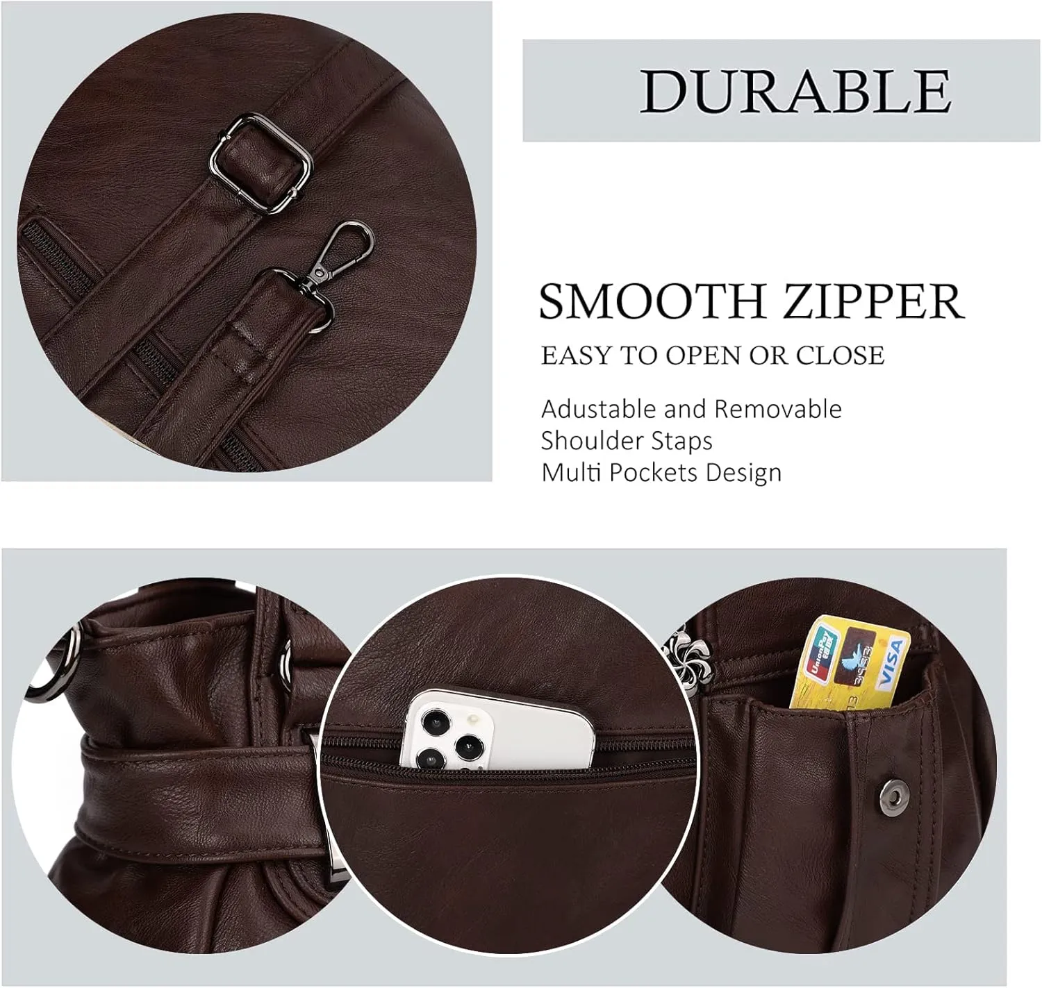 Purses and Handbags for Women Large Hobo Shoulder Bags Soft PU Leather Multi-Pocket Tote Bag