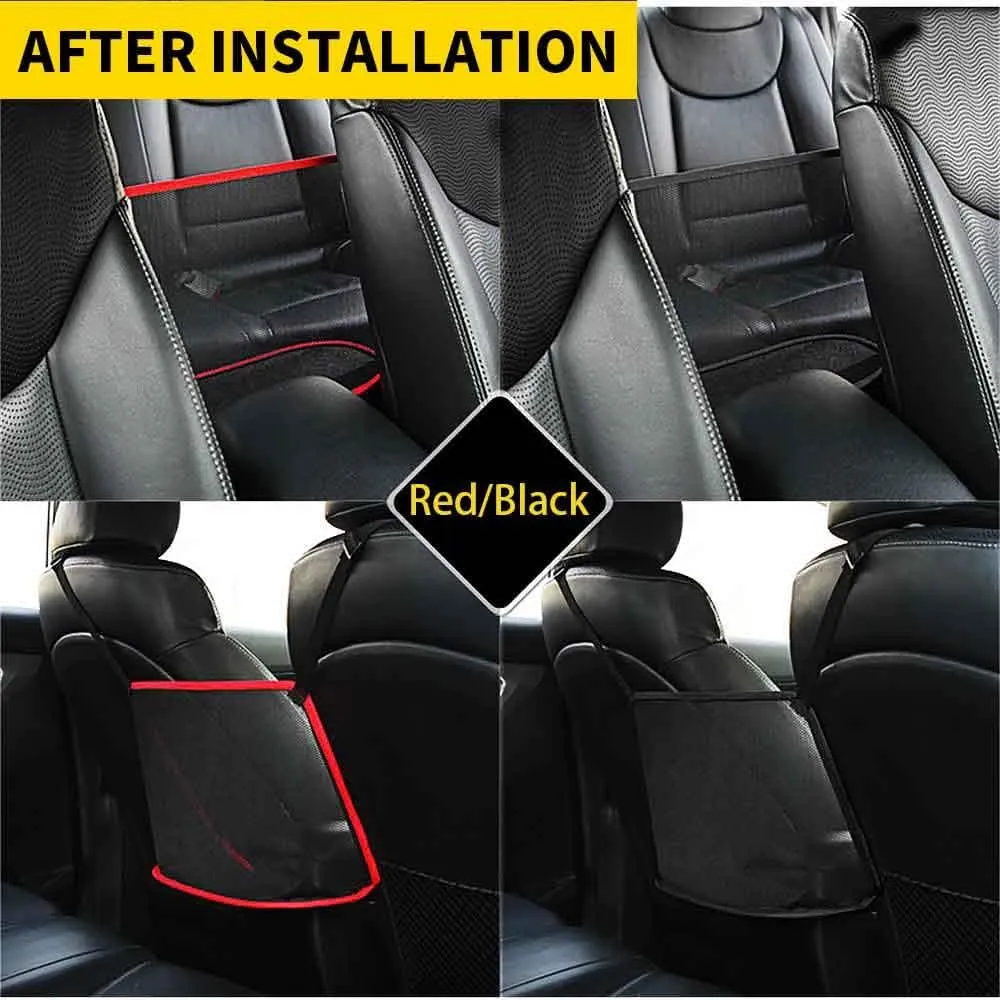 QBUC Car Net Pocket Handbag Holder, Mesh Cargo Car Storage Universal Storage Bag for Handbag Bag (Black)