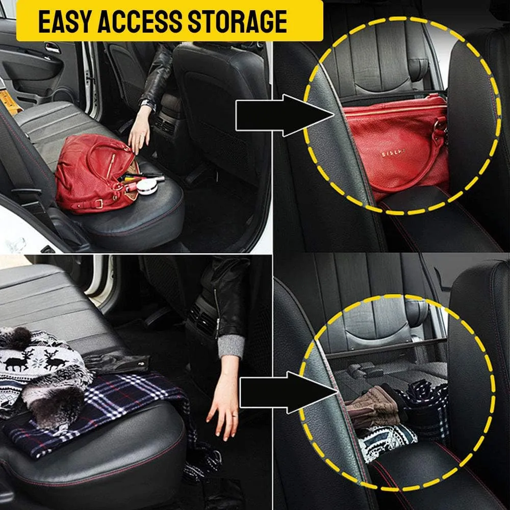 QBUC Car Net Pocket Handbag Holder, Mesh Cargo Car Storage Universal Storage Bag for Handbag Bag (Black)