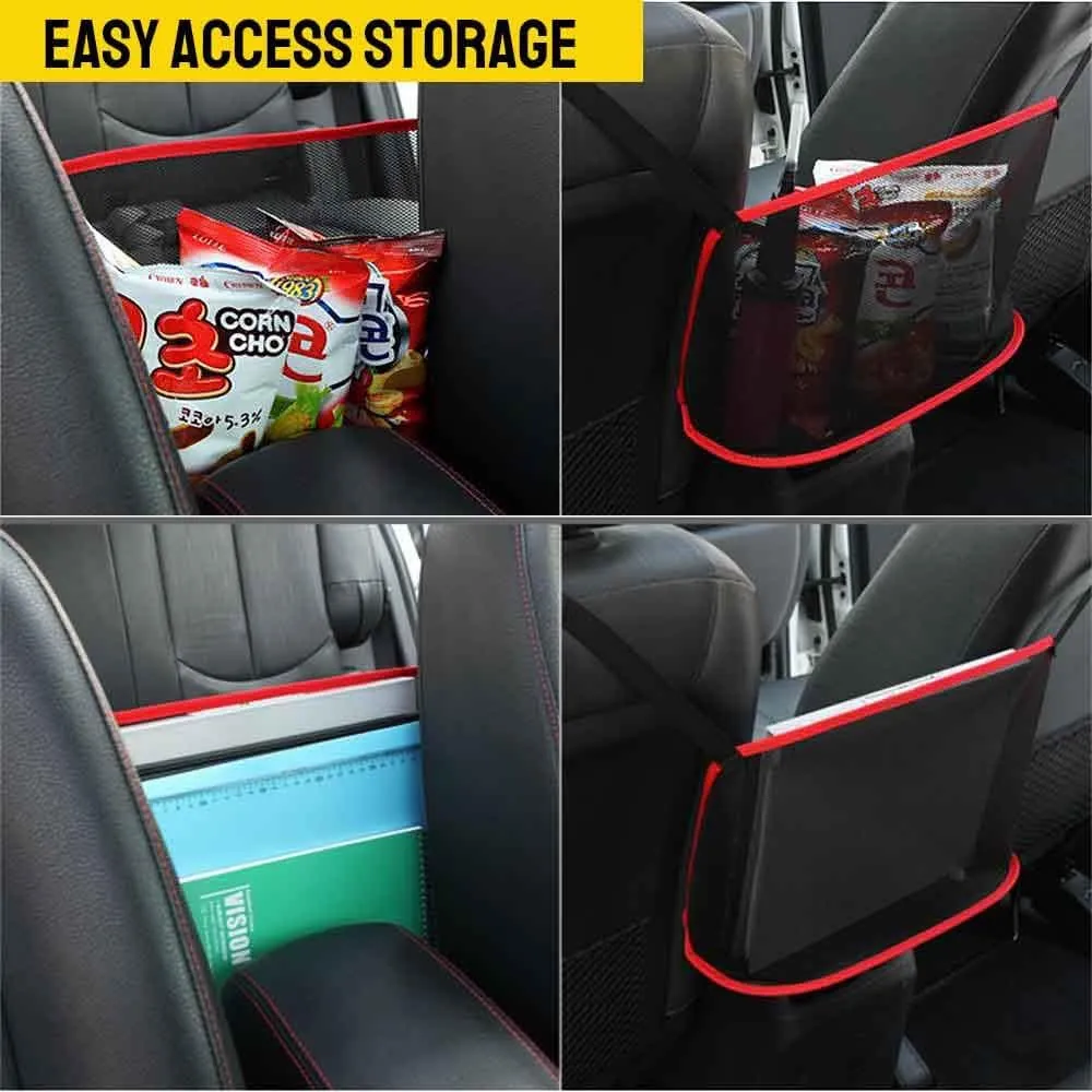 QBUC Car Net Pocket Handbag Holder, Mesh Cargo Car Storage Universal Storage Bag for Handbag Bag (Black)