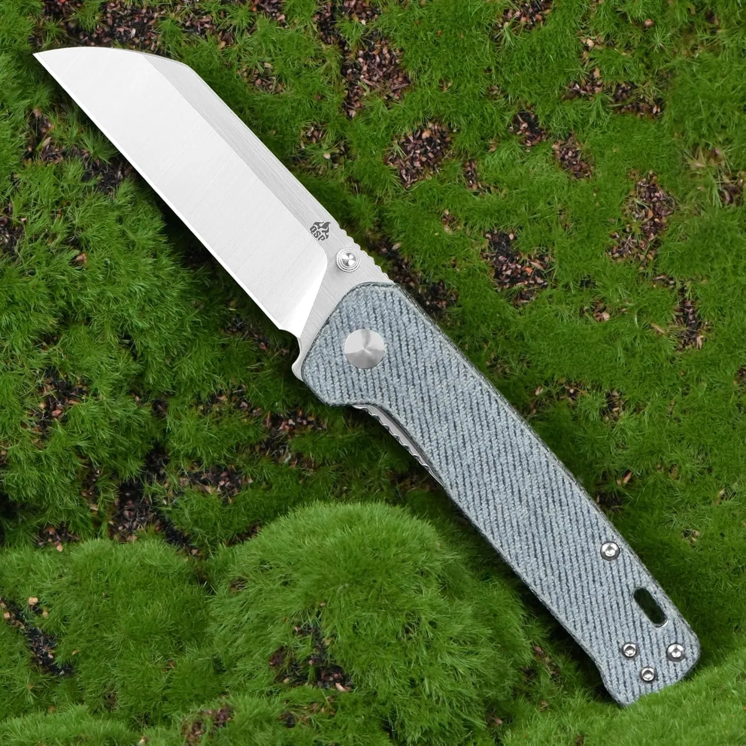 QSP Penguin Pocket Knife,D2 blade,Various Handle Option, Denim micarta handle