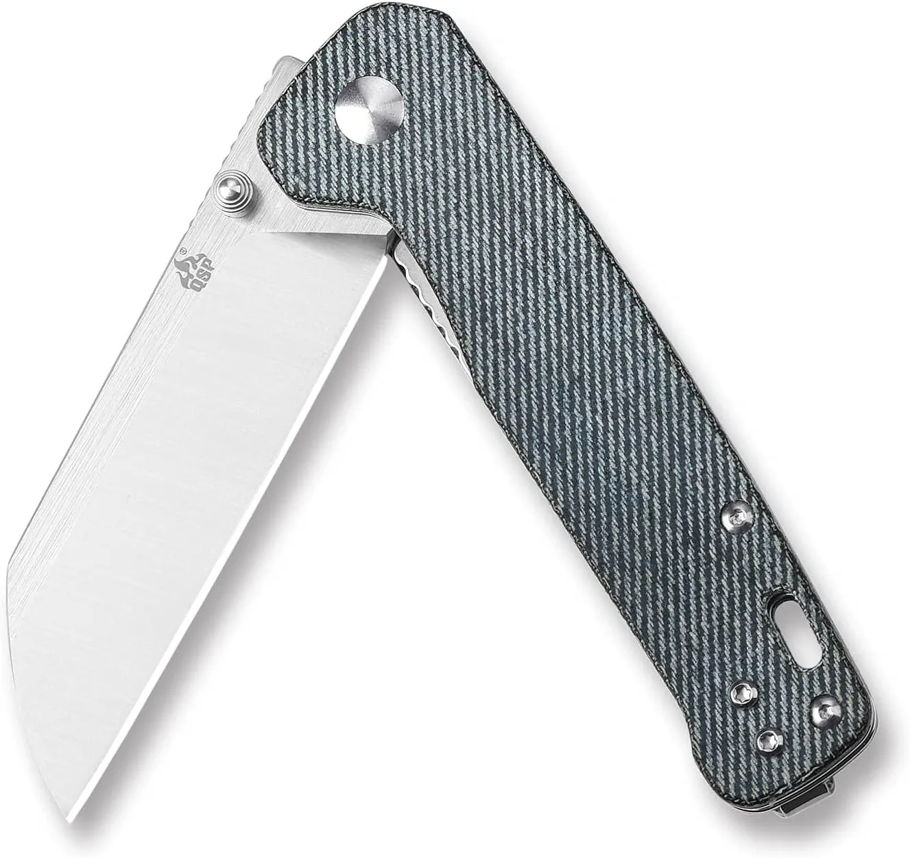 QSP Penguin Pocket Knife,D2 blade,Various Handle Option, Denim micarta handle
