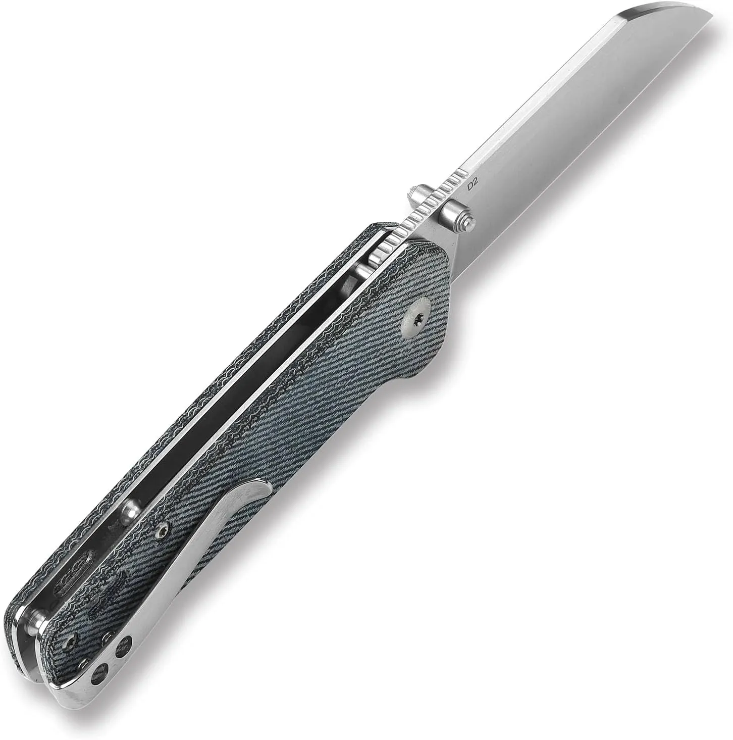 QSP Penguin Pocket Knife,D2 blade,Various Handle Option, Denim micarta handle