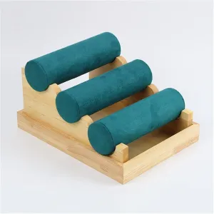 Quality Vintage Wood Velvet T-Bar Rack Bracelet Chain Watch Jewelry Organizer Jewelry Display Stand Holde