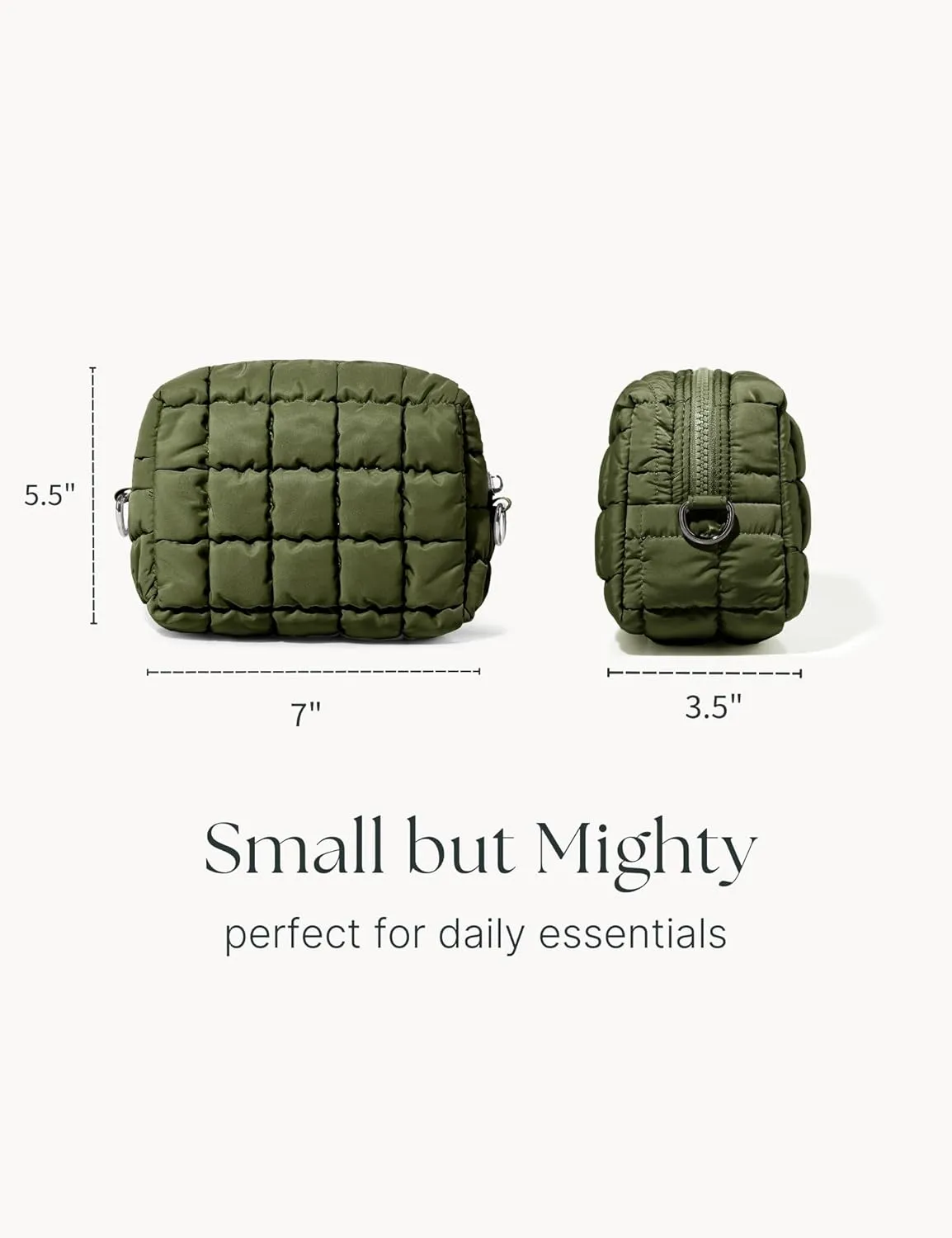 Quilted Makeup Bag Puffy Cosmetic Bag Puffer Travel Toiletry Bag for Women, Small Makeup Pouch for Purse Quilted Cosmetic Pouch for Essentials Toiletries, Gift for Women