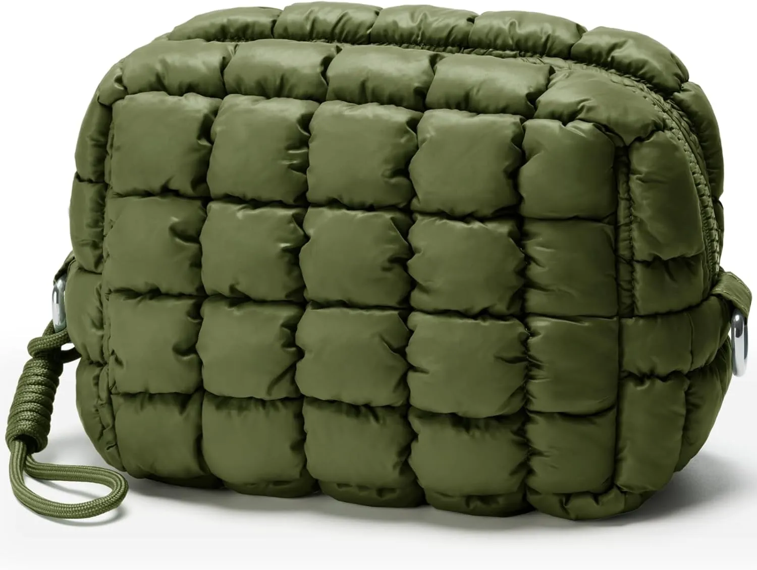 Quilted Makeup Bag Puffy Cosmetic Bag Puffer Travel Toiletry Bag for Women, Small Makeup Pouch for Purse Quilted Cosmetic Pouch for Essentials Toiletries, Gift for Women
