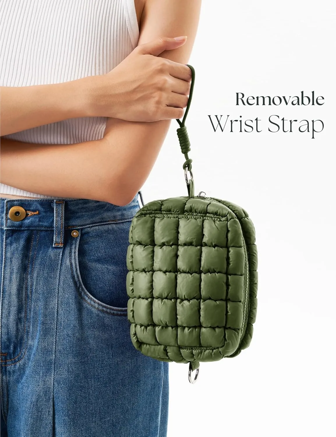 Quilted Makeup Bag Puffy Cosmetic Bag Puffer Travel Toiletry Bag for Women, Small Makeup Pouch for Purse Quilted Cosmetic Pouch for Essentials Toiletries, Gift for Women