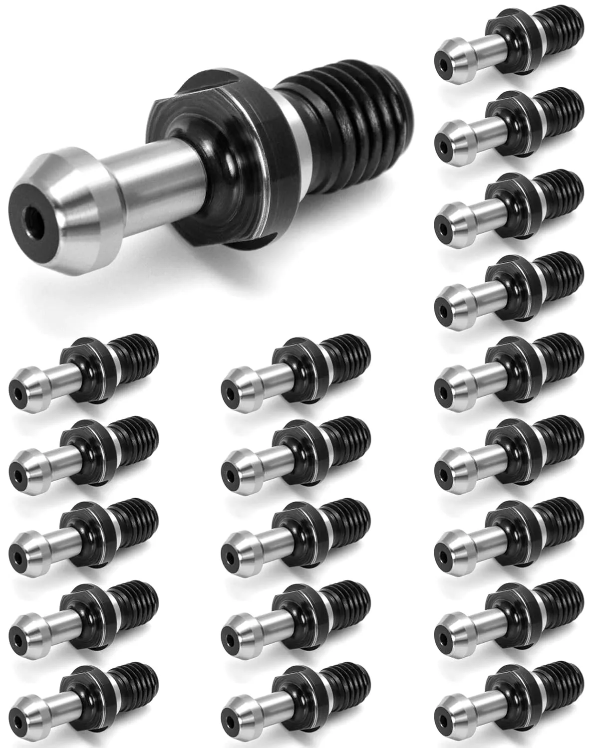 QWORK Heavy Duty 45° Pull Stud Retention Knob Set - Compatible with HAAS CAT 40 CNC Tool Holders (20-Pack)