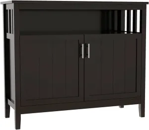 RASOO Espresso Buffet Cabinet, Modern Design with 2 Doors, Large Storage, MDF Wood, 39.96x15.75x34.25 inches
