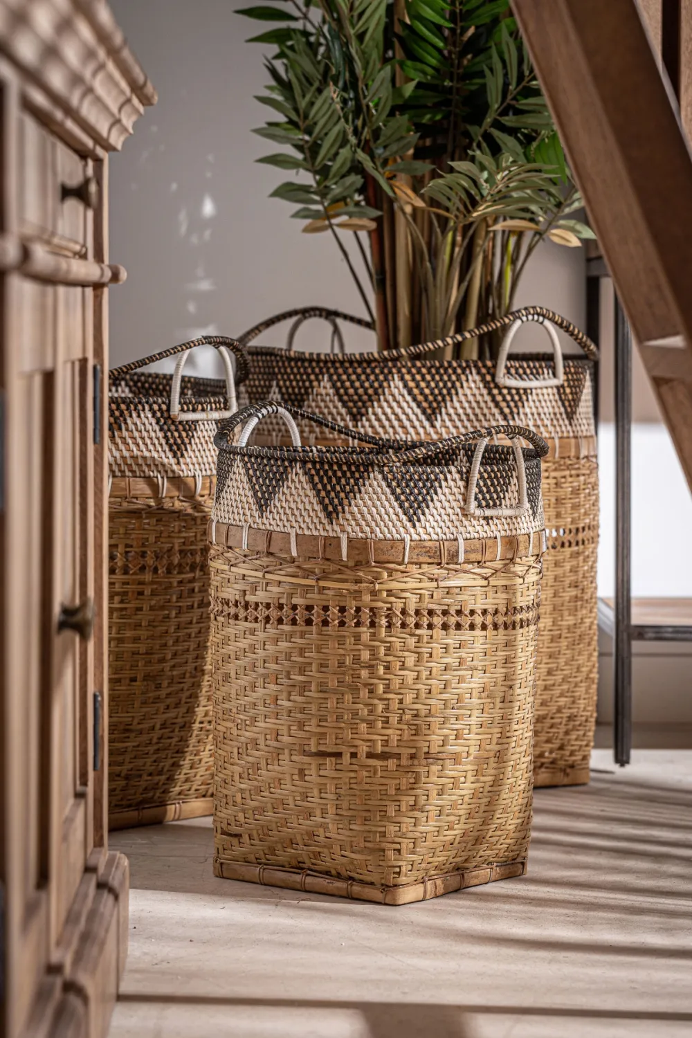 Rattan Stackable Baskets (3) | Vical Home Zirba