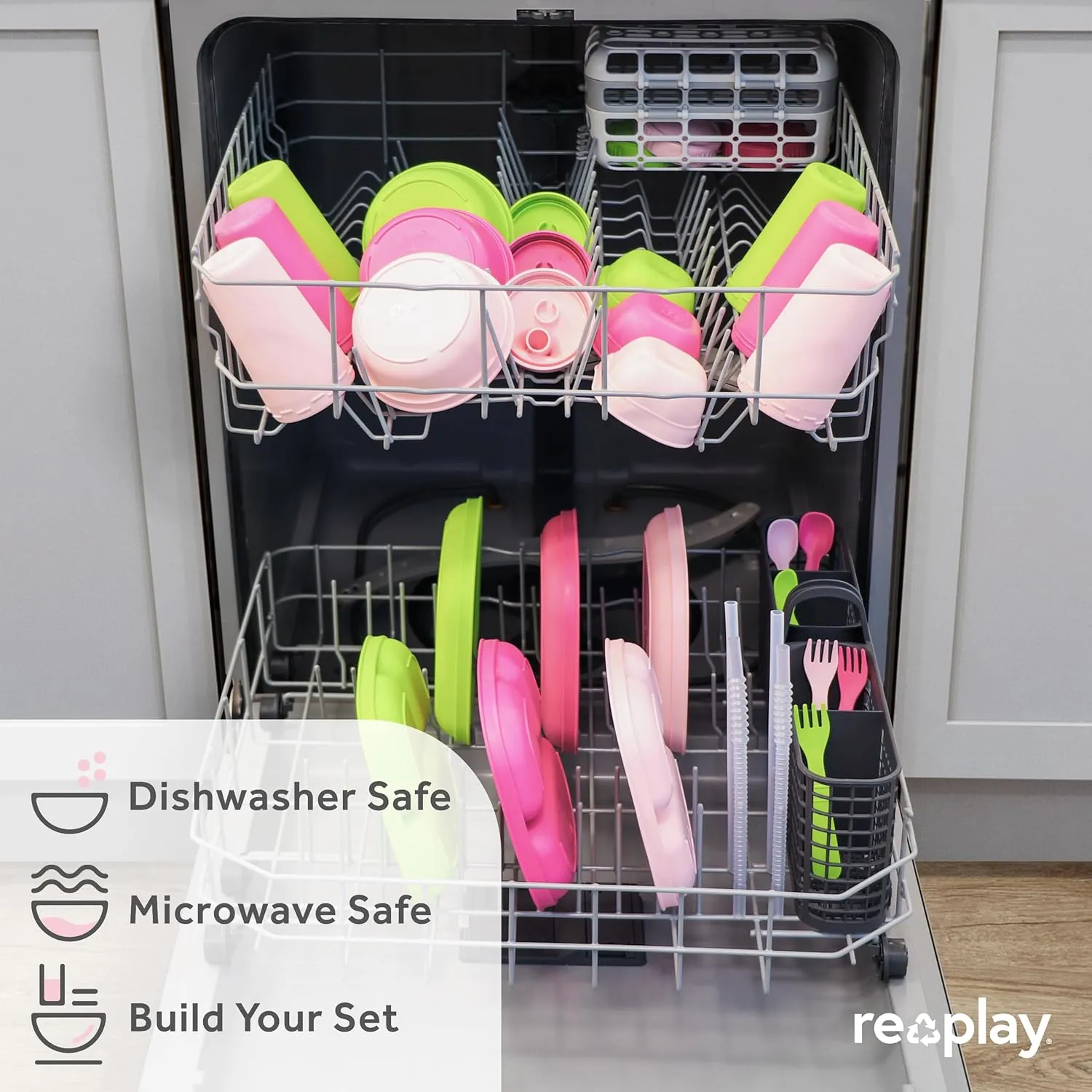 Re-Play Made in USA 10 Oz. Sippy Cups for Toddlers, Pack of 4 - Reusable Spill Proof Cups for Kids, Dishwasher/Microwave Safe - Hard Spout Sippy Cups for Toddlers 3.13" x 6.25", Fresh