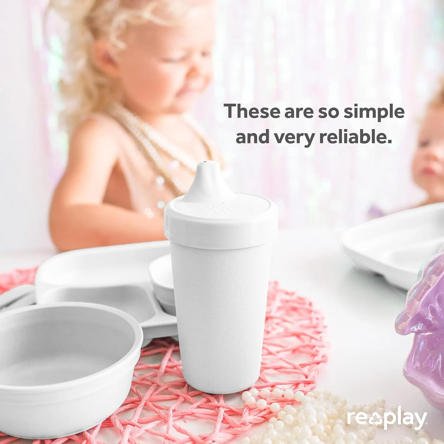 Re-Play Made in USA 10 Oz. Sippy Cups for Toddlers, Pack of 4 - Reusable Spill Proof Cups for Kids, Dishwasher/Microwave Safe - Hard Spout Sippy Cups for Toddlers 3.13" x 6.25", Fresh
