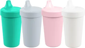 Re-Play Made in USA 10 Oz. Sippy Cups for Toddlers, Pack of 4 - Reusable Spill Proof Cups for Kids, Dishwasher/Microwave Safe - Hard Spout Sippy Cups for Toddlers 3.13" x 6.25", Fresh